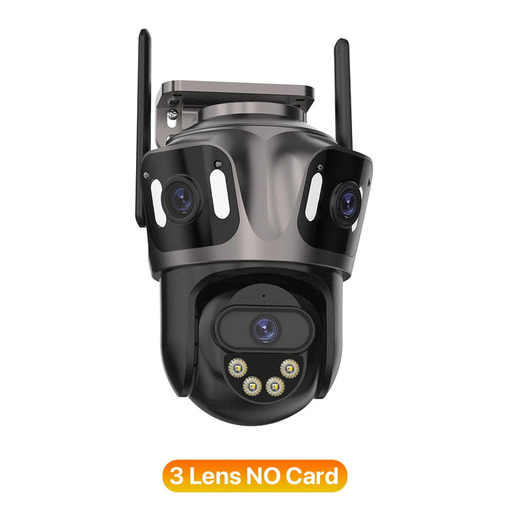 SmartGearPros TriSecure 4K WiFi Camera - AI Motion Tracking 3-Screen Security