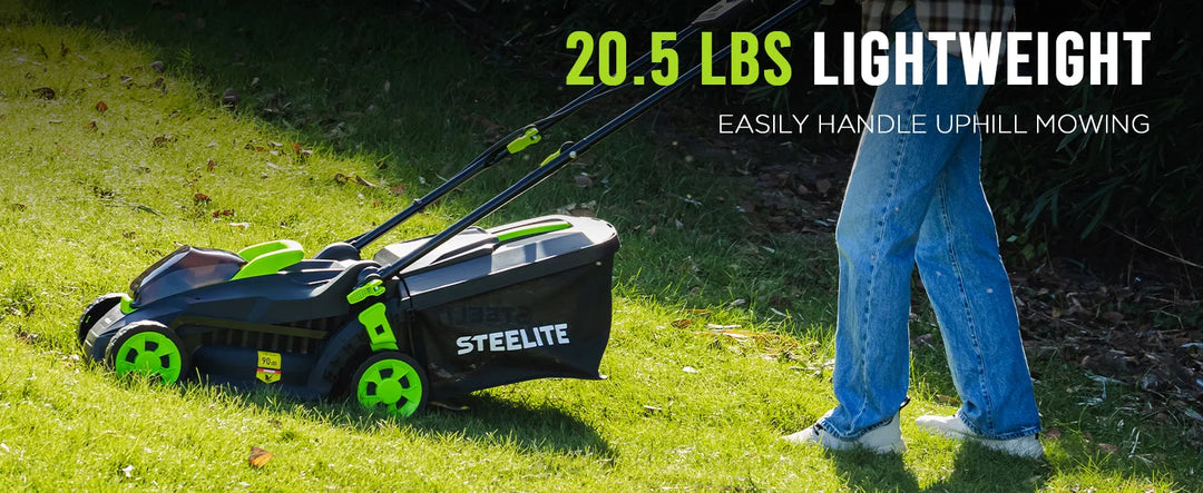 SmartGearPros 13" Electric Lawn Mower – Lightweight 2-in-1 Corded Mower with Grass Catcher