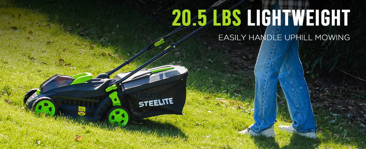 SmartGearPros 13" Electric Lawn Mower – Lightweight 2-in-1 Corded Mower with Grass Catcher