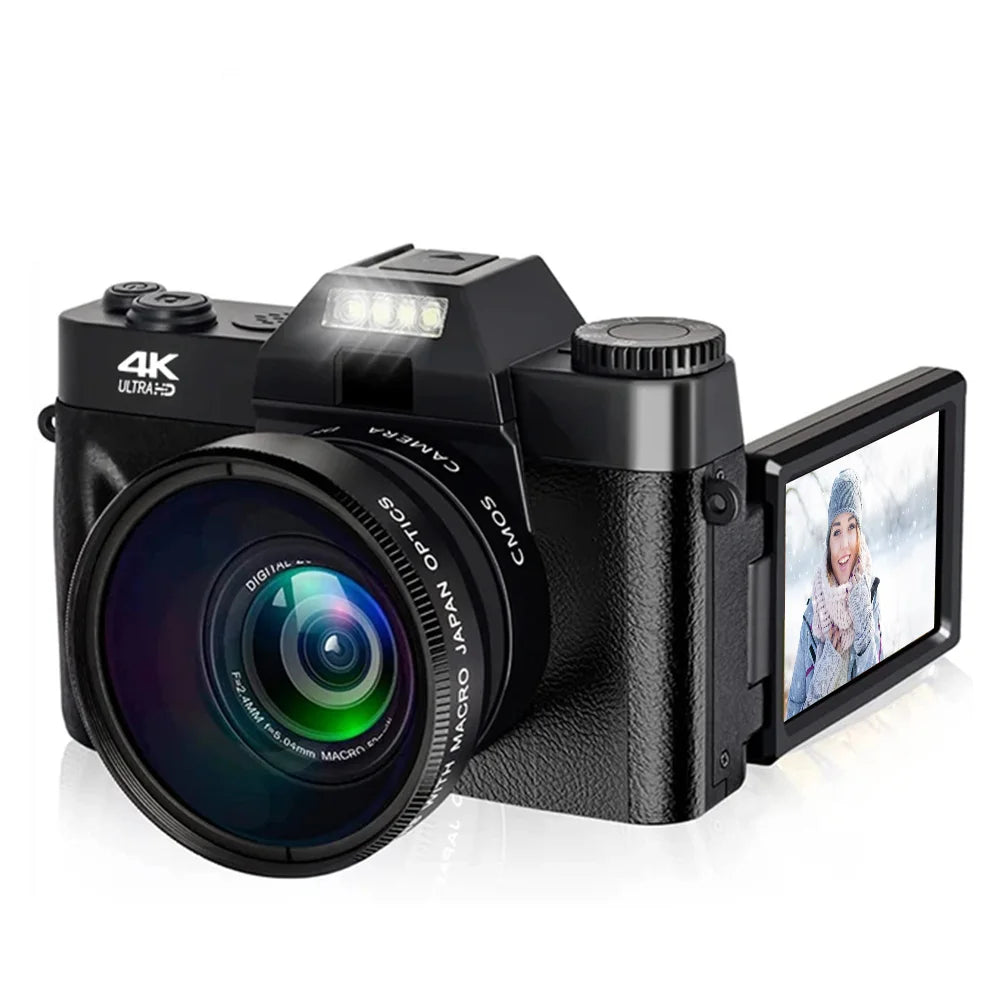 SmartGearPros 4K Digital Camera – 48MP, 16X Zoom & 3'' Flip Screen for Vlogging & Photography