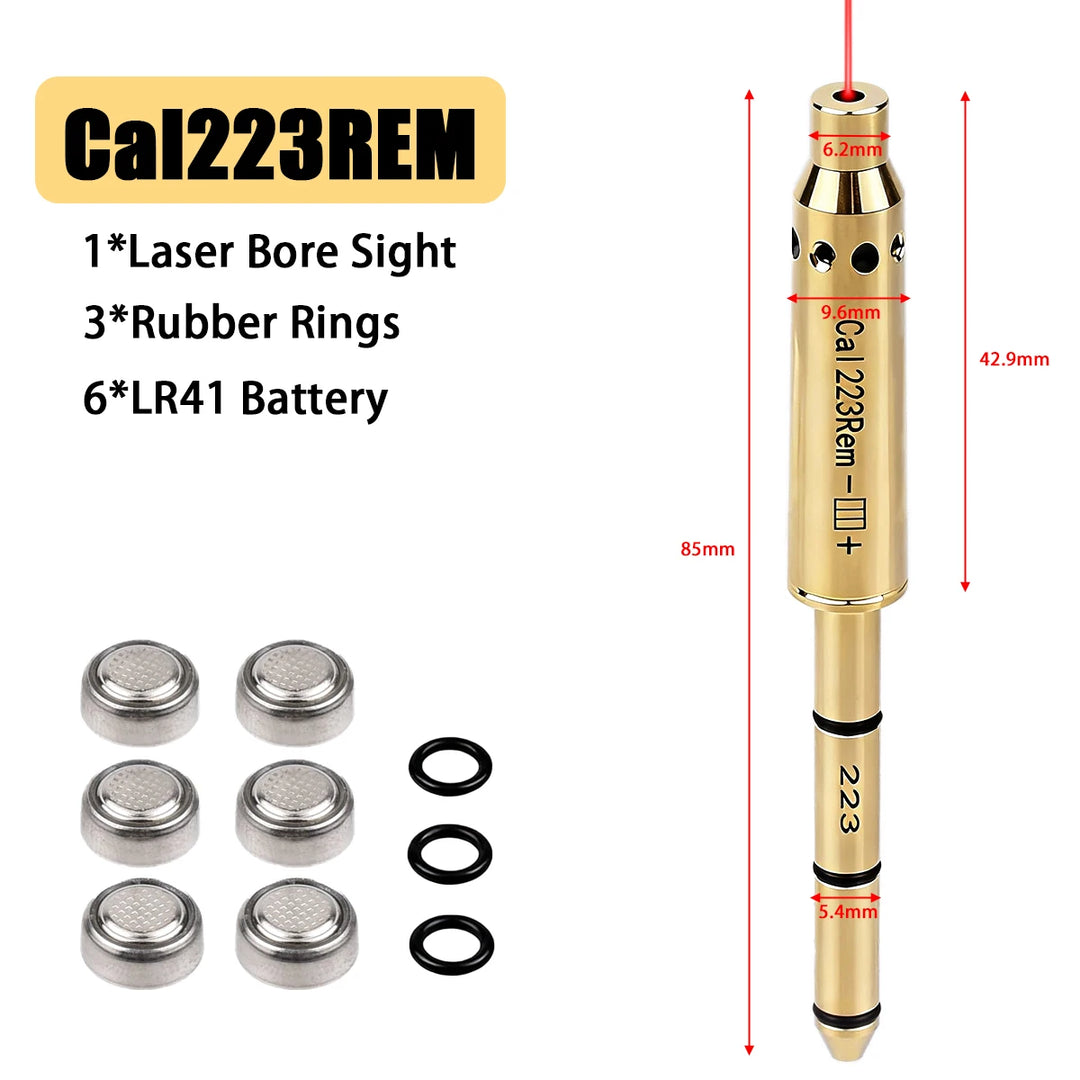 Laser Bore Sight – Red Dot Cartridge Boresighter for Multiple Calibers