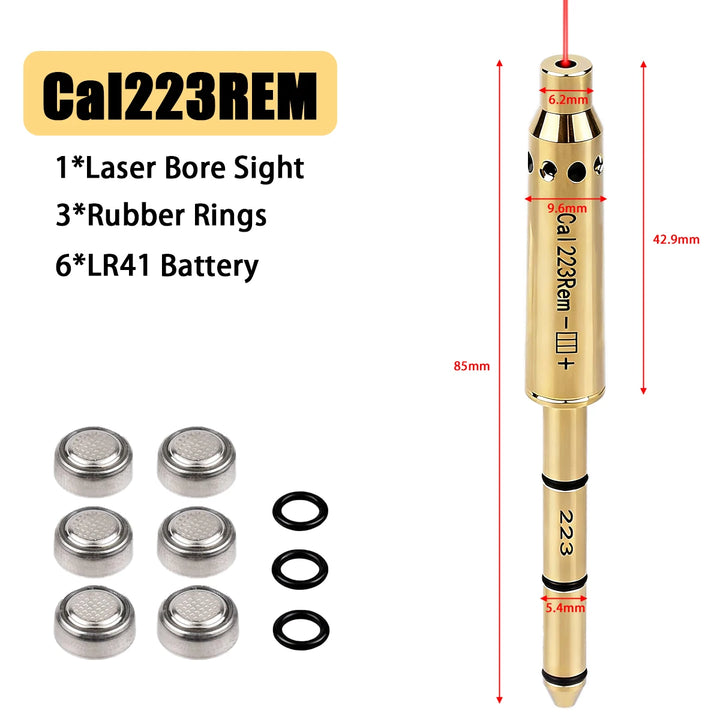 Laser Bore Sight – Red Dot Cartridge Boresighter for Multiple Calibers