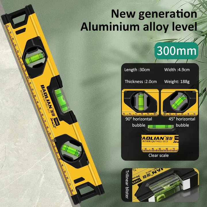 SmartGearPros 3-in-1 Magnetic Spirit Level – 0°/45°/90° Angle Tool with Precision Bubble Vials
