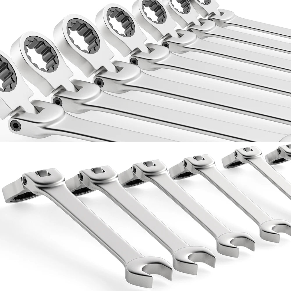 SmartGearPros Ratchet Wrench Set – 8-22mm Metric Combination Kit with Canvas Bag