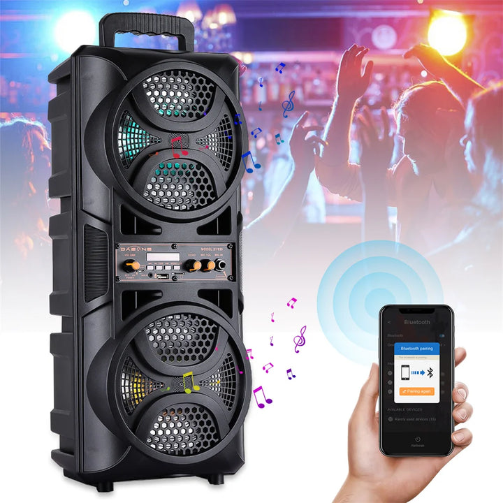 SmartGearPros 3000W Bluetooth Speaker – Portable Subwoofer Boombox with Deep Bass, LED Lights & Mic Support