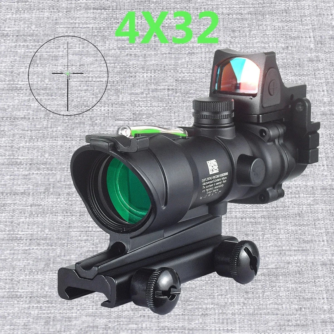 LAMBUL 4x32 Magnifier Scope with Red/Green Dot Sight & Killflash