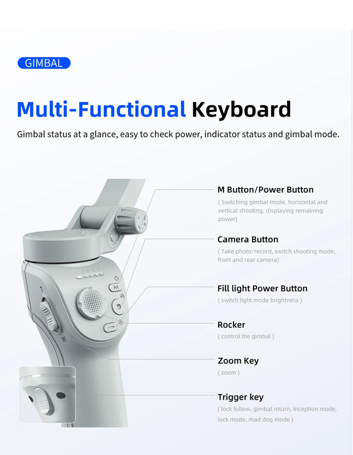 SmartGearPros 3-Axis Smartphone Gimbal – TOKQI M01 Handheld Stabilizer with Anti-Shake Tech & Add-On Options