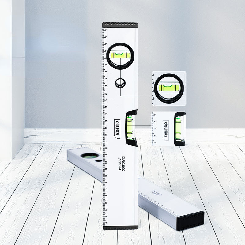 SmartGearPros Precision Spirit Level Ruler – Non-Magnetic Aluminum 300mm–600mm Straight Edge Tool