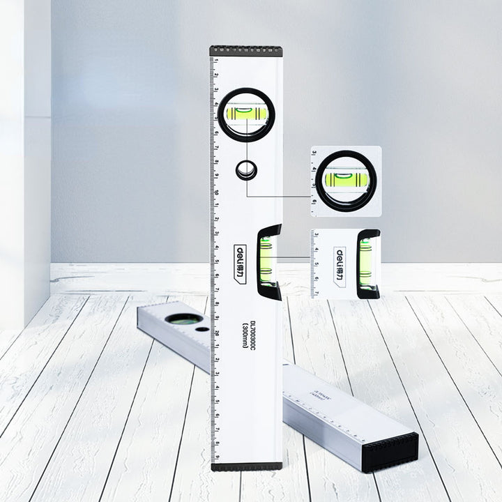 SmartGearPros Precision Spirit Level Ruler – Non-Magnetic Aluminum 300mm–600mm Straight Edge Tool