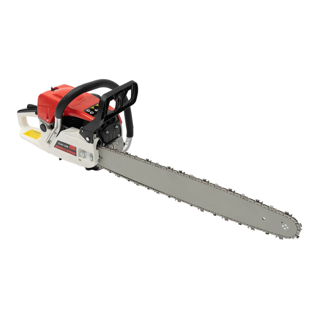 22 Inch 52Cc Gasoline Chainsaw Single Cylinder Air Cooled 2 Stroke Chainsaw Cutting Wood Gas Sawing 7500Rpm For Cutting Wood product image showing features or usage