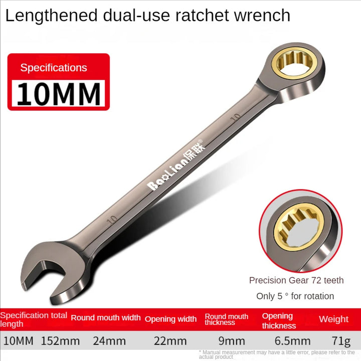 LIXIU Adjustable Torx Wrench – 8-22mm Ratchet Spanner Multi-Tool