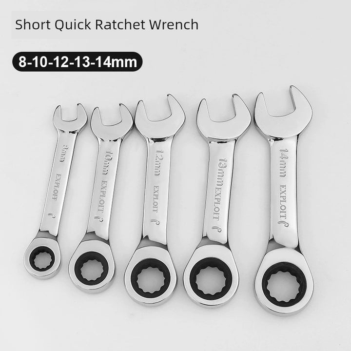 SmartGearPros Short Handle Fast Ratchet Wrench – Dual-Purpose, Labor-Saving, Offset Spanner (10-13mm)