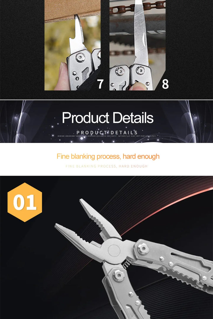 SmartGearPros Folding Multi-Tool – Pliers, Knife, Screwdriver & More in Pocket-Size Stainless Steel Kit