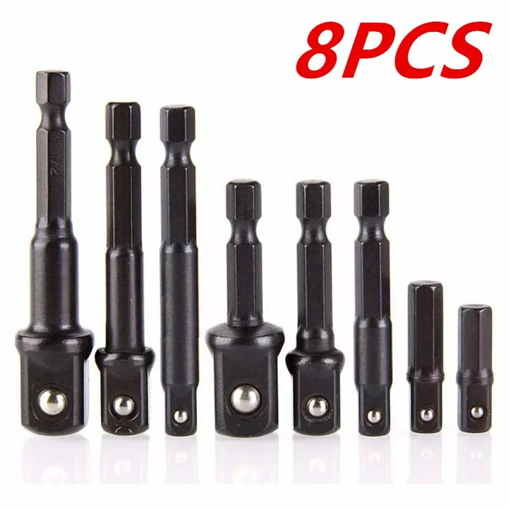4 /8/12PCS Impact Socket Adapter And Reducer Set Extension Set Socket Drill Adapter Turns Power Drill Into High Speed Nut Driver