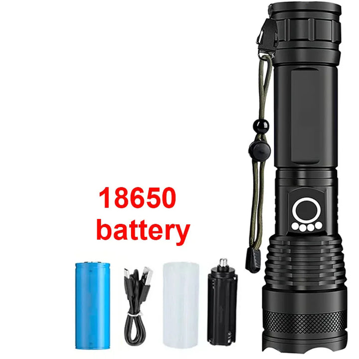 Lifestyle shot of flashlight used during hiking adventure
