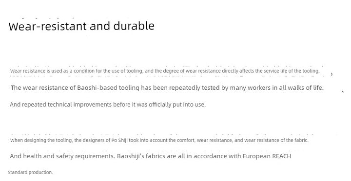 Swedish Baoshiji B129 Kneecap Protection Parka Wear Resistant Wear Resistant Labor Protection Solid Maintenance Ship Work Clothes Work Pants product image showing features or usage