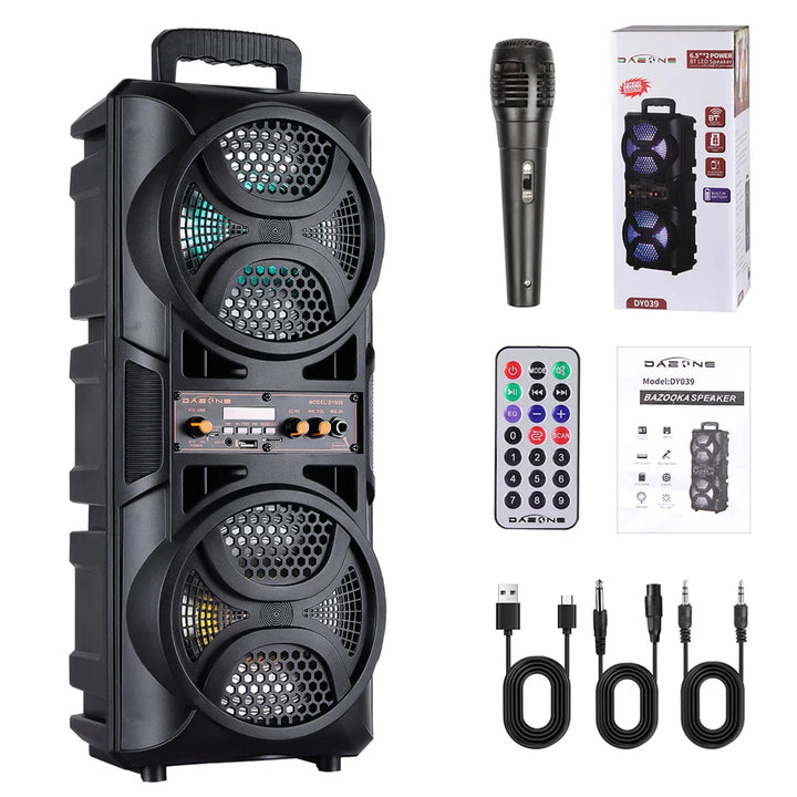 SmartGearPros 3000W Bluetooth Speaker – Portable Subwoofer Boombox with Deep Bass, LED Lights & Mic Support