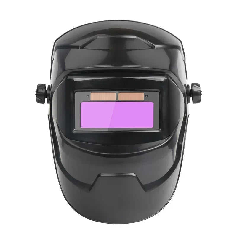 Pc Welding Masks Automatic Variable Light Adjustment Large View Auto Darkening Welding Facemask For Arc Welding Grinding Cutting product image showing features or usage