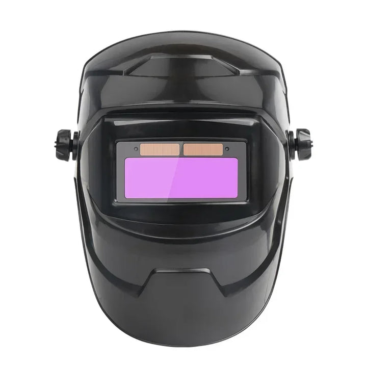 Pc Welding Masks Automatic Variable Light Adjustment Large View Auto Darkening Welding Facemask For Arc Welding Grinding Cutting product image showing features or usage
