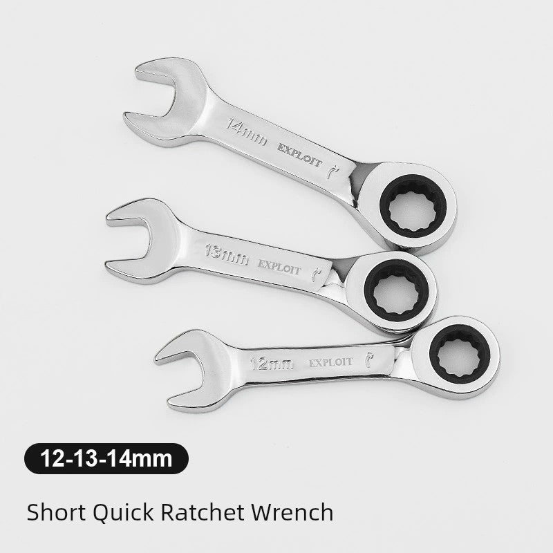 SmartGearPros Short Handle Fast Ratchet Wrench – Dual-Purpose, Labor-Saving, Offset Spanner (10-13mm)
