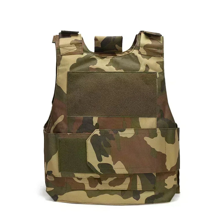 Camouflage tactical vest on a white background
