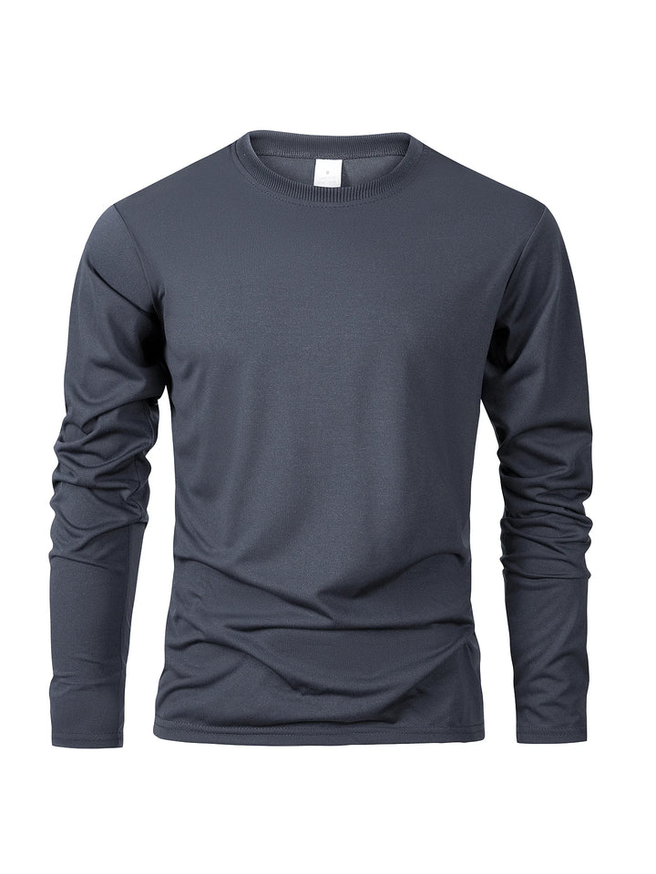 Dark gray long-sleeve shirt on a white background