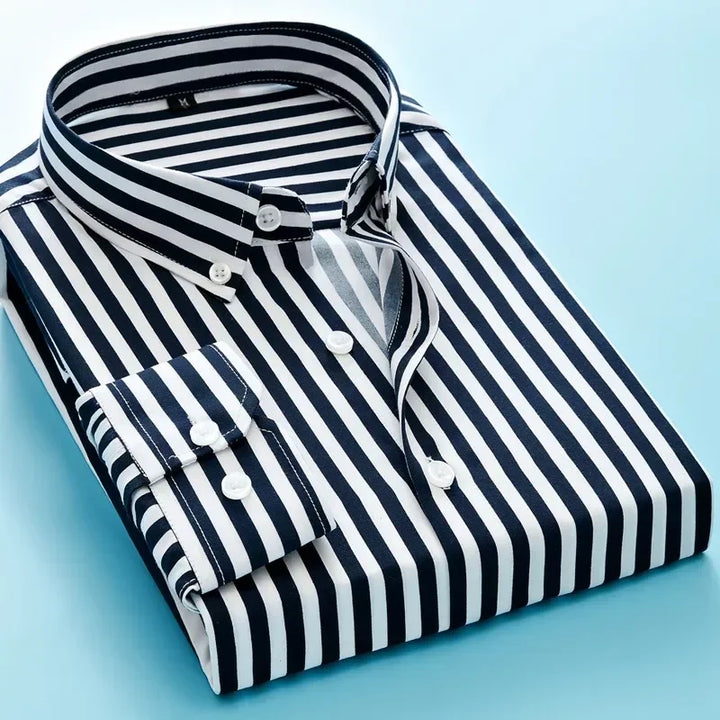 Back view of the striped shirt design