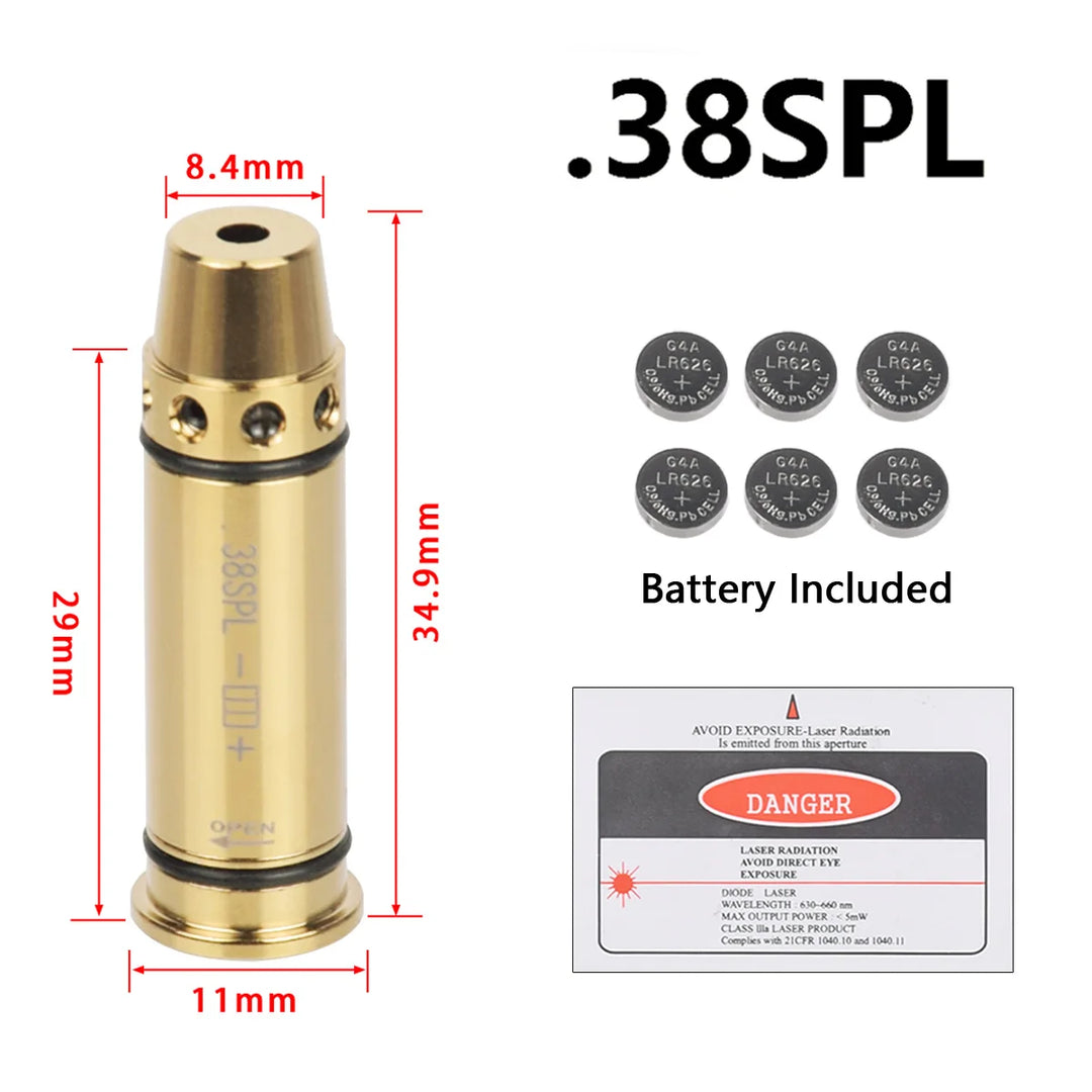 SmartGearPros Tactical 9mm/7.62x39 Training Laser Bullet - Dry Fire Bore Sight Snap Cap