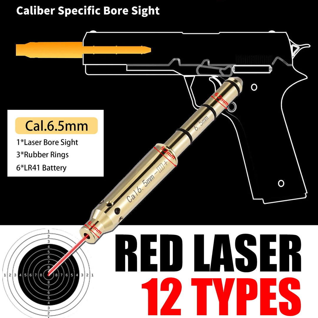 Laser Bore Sight – Red Dot Cartridge Boresighter for Multiple Calibers
