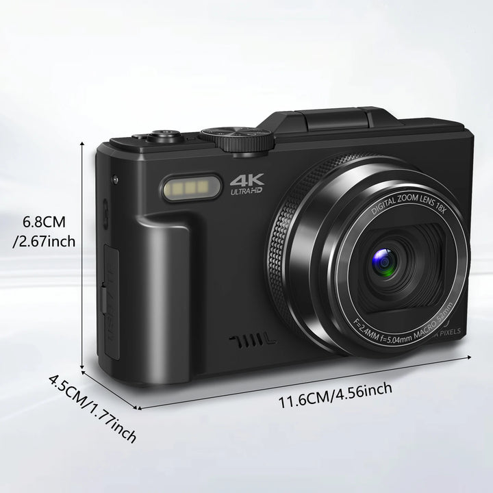 SmartGearPros 4K Compact Digital Camera – 18X Zoom, 48MP Photography & Vlogging Ready