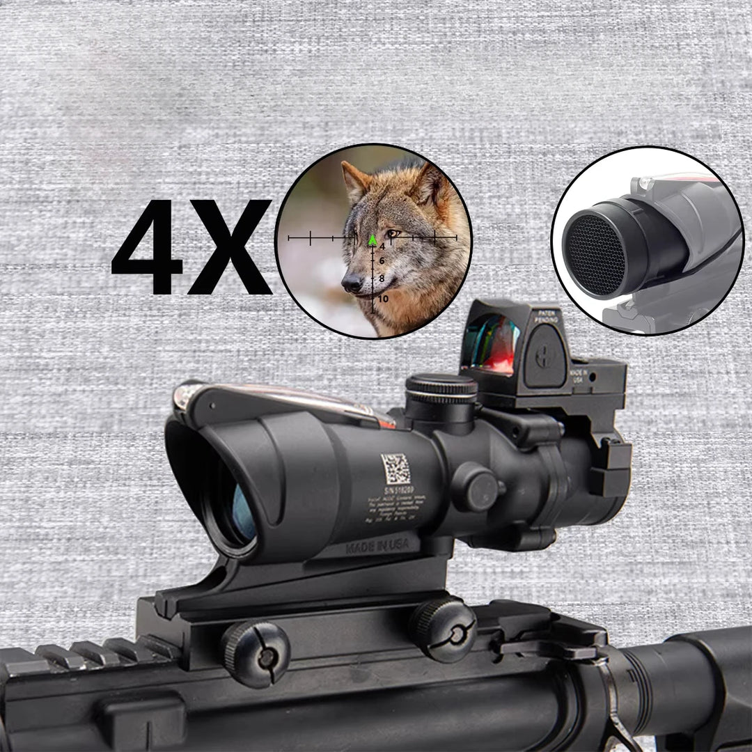 LAMBUL 4x32 Magnifier Scope with Red/Green Dot Sight & Killflash