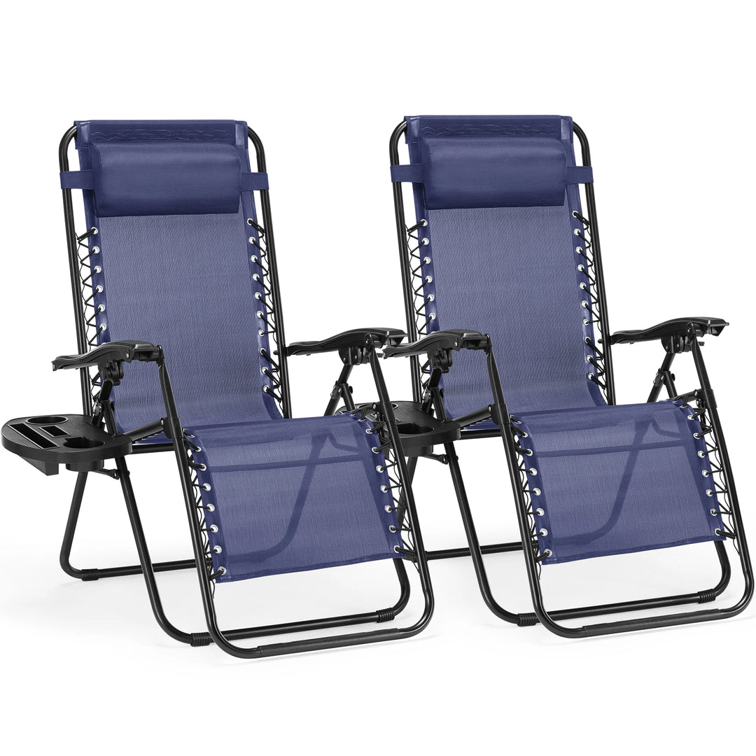 JHK Zero Gravity Recliner Set – 2-Pack Portable Outdoor Lounge Chairs