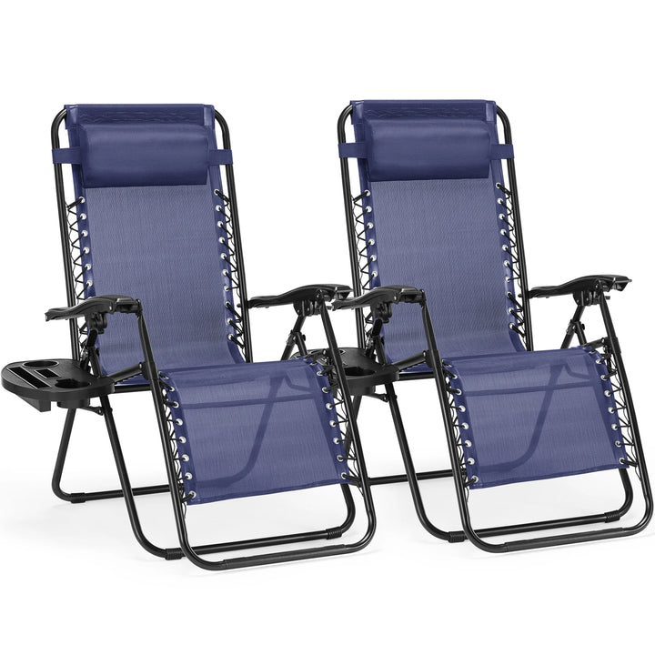 JHK Zero Gravity Recliner Set – 2-Pack Portable Outdoor Lounge Chairs