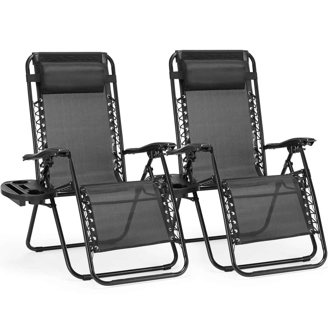 JHK Zero Gravity Recliner Set – 2-Pack Portable Outdoor Lounge Chairs