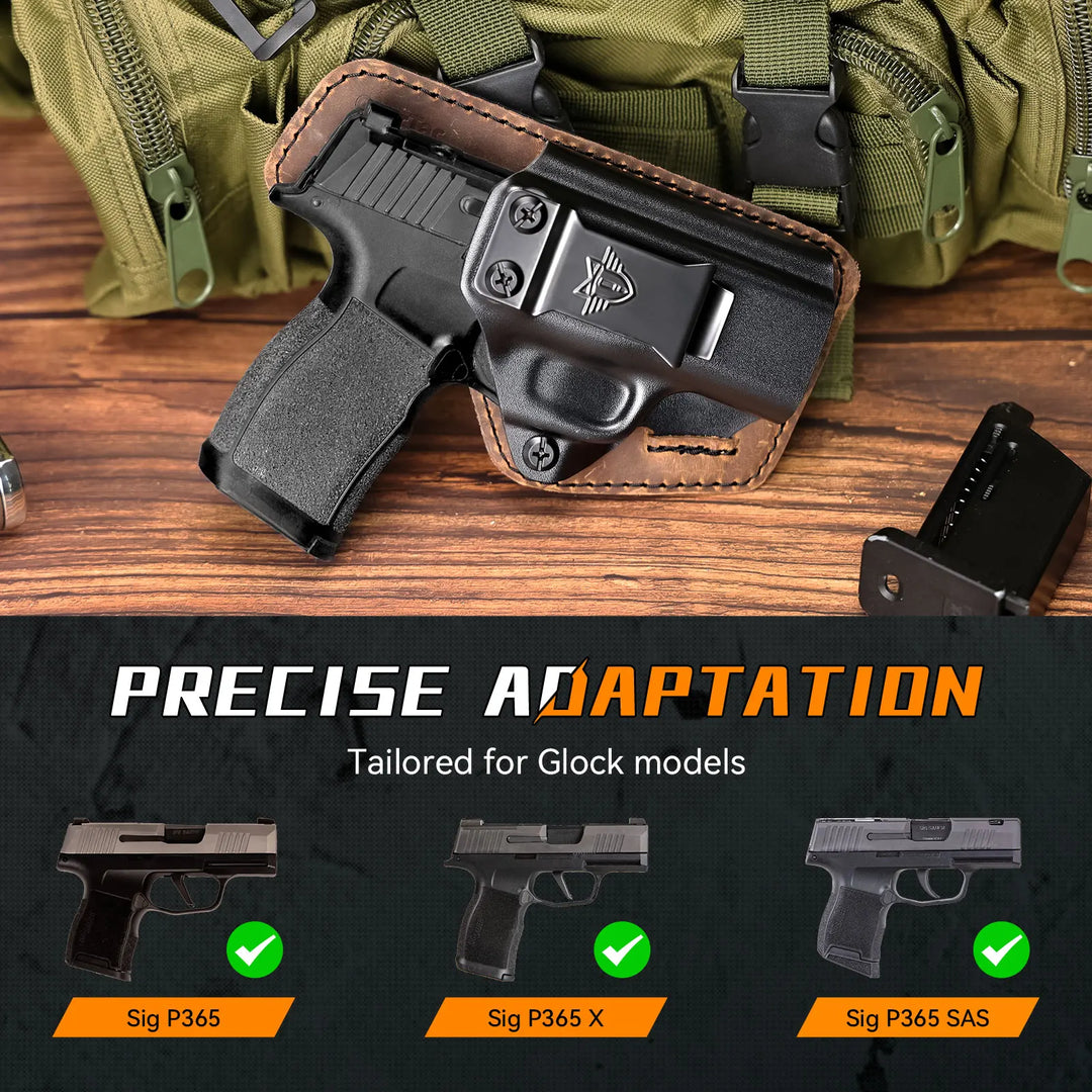 SmartGearPros 2026 Concealed Carry IWB Holster - Kydex Leather Quick Draw Pistol Holder