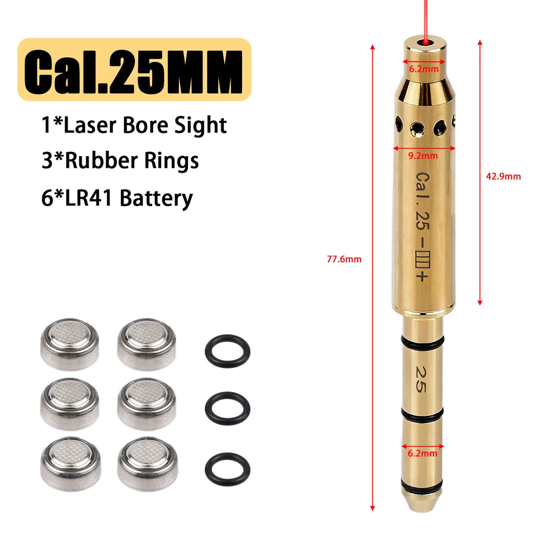 Laser Bore Sight – Red Dot Cartridge Boresighter for Multiple Calibers