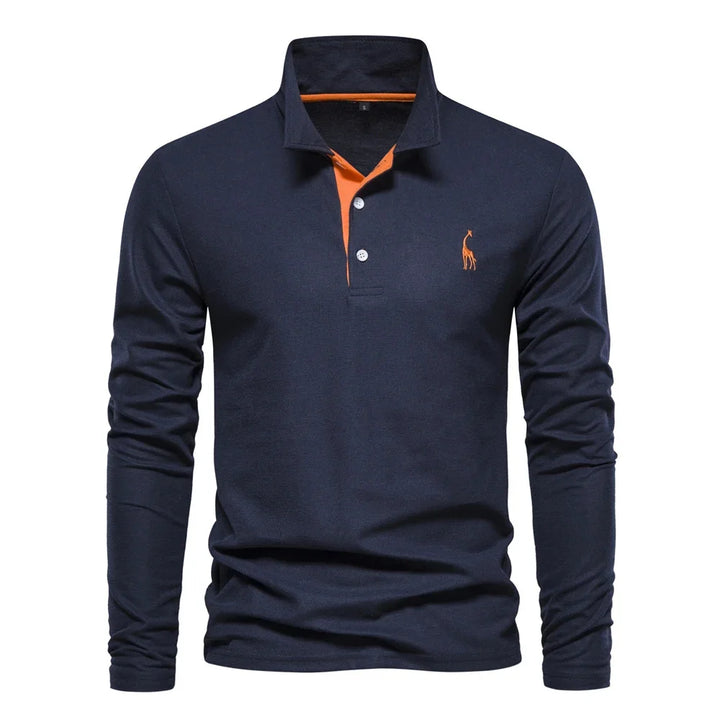 SmartGearPros SmartGearPros Men’s Embroidered Polo Shirt – Long Sleeve Business Casual Fashion