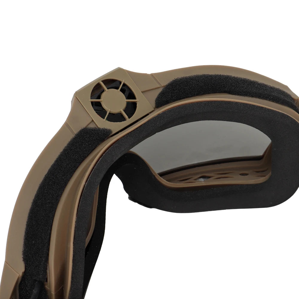 Close-up of a brown and black mechanical component on a white background