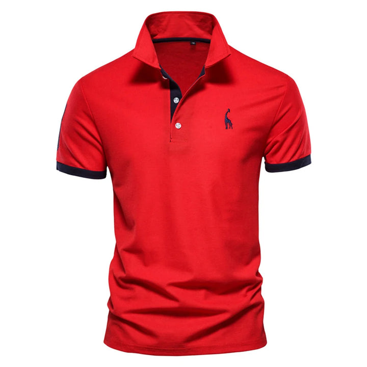 SmartGearPros WildStride Polo – Embroidered Giraffe, Bold Color Blocks & Cool Comfort