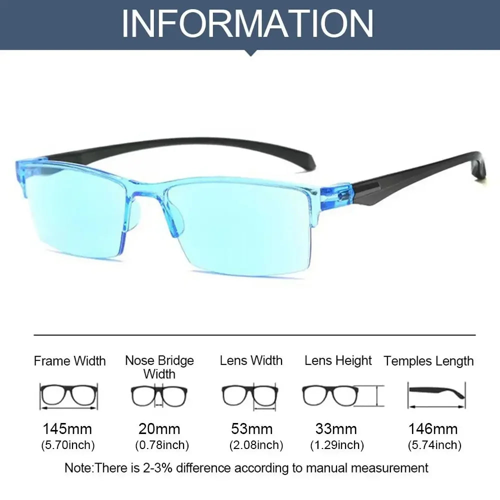 Glasses worn while working at a computer