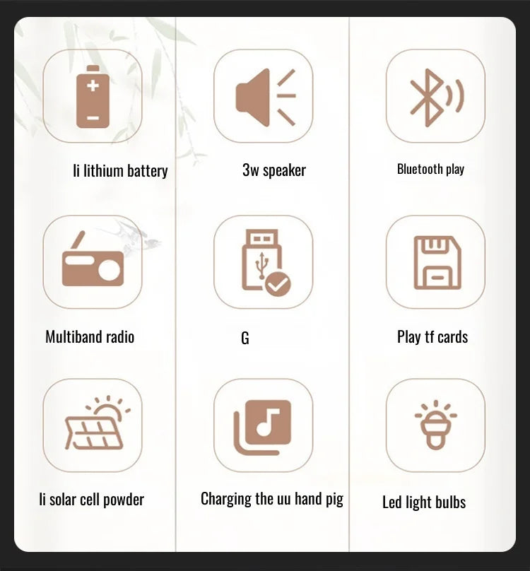 List of features with icons and text on a white background