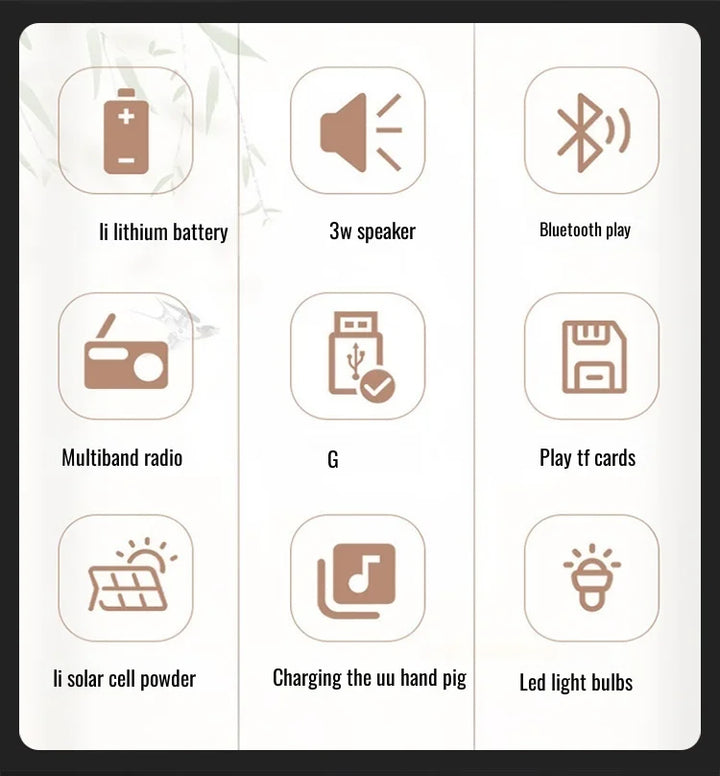 List of features with icons and text on a white background