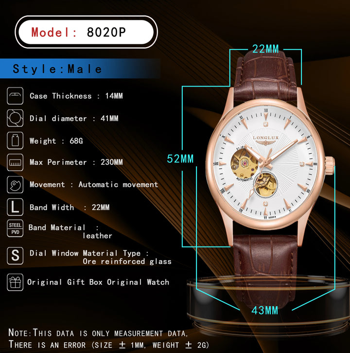 Watch worn on wrist showing size and formal appeal