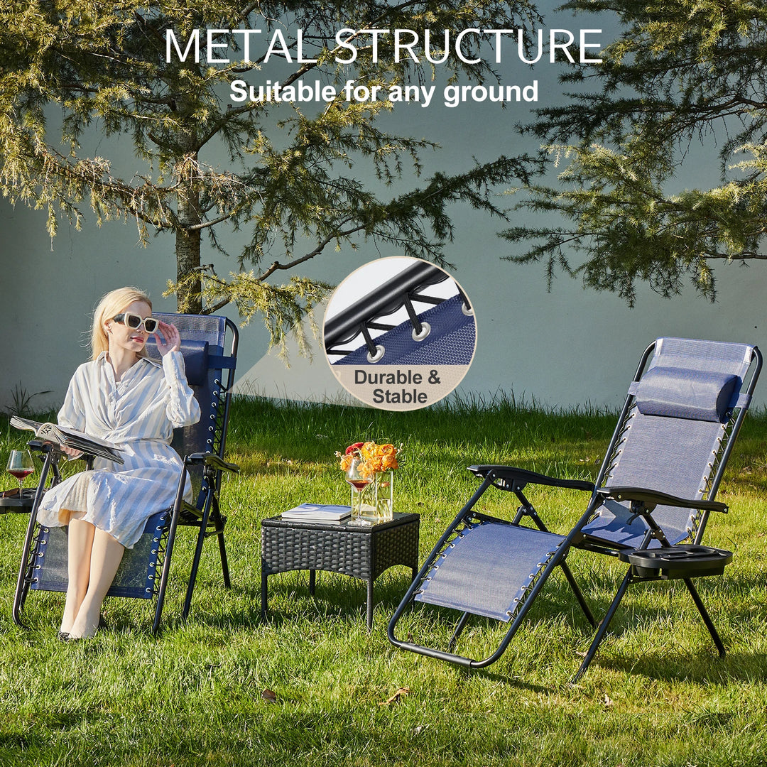 JHK Zero Gravity Recliner Set – 2-Pack Portable Outdoor Lounge Chairs