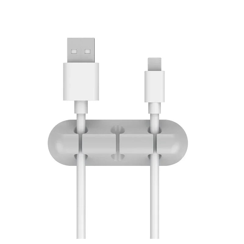 SmartGearPros Silicone USB Cable Organizer – 3/5/7-Hole Cable Winder for Desk, Car, or Wall Mounting