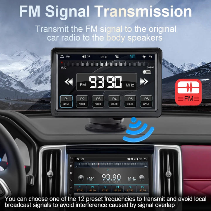 SmartGearPros SmartGearPros 7-Inch Car Radio Multimedia Player – Wireless CarPlay & Android Auto | Touchscreen with Bluetooth, Mirror Link, & Adjustable Mount