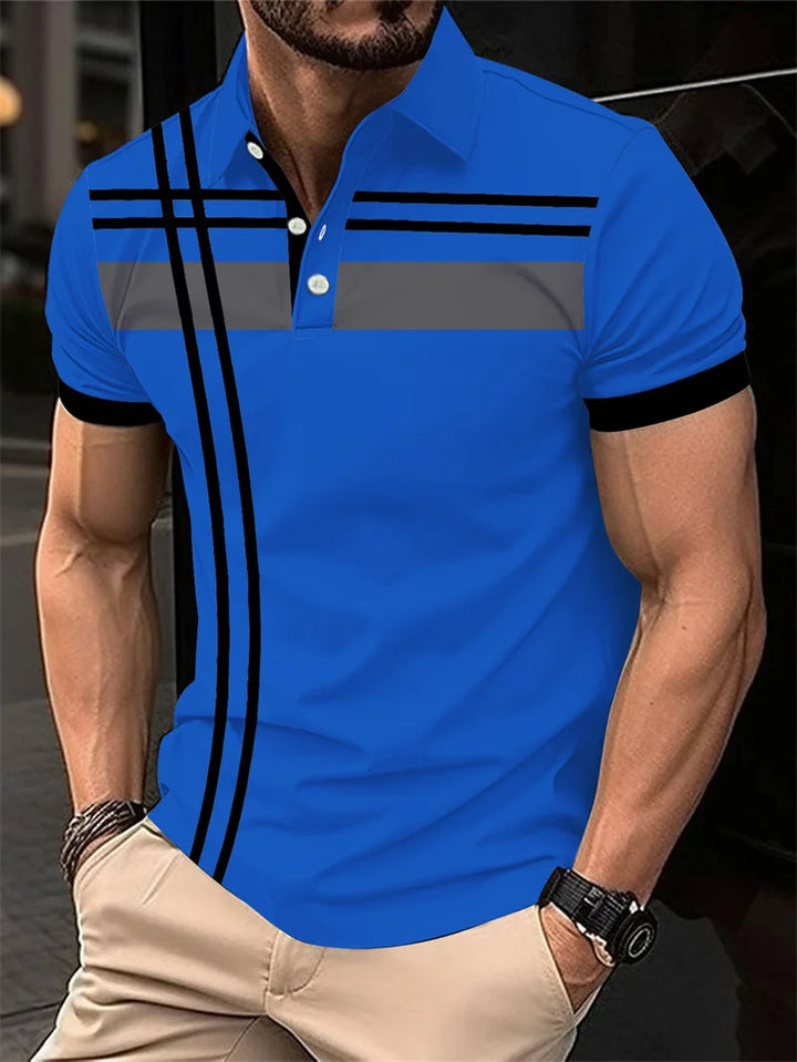 SmartGearPros 6XL+ Striped Polo – Plus Size Fashion Fit with Breathable Comfort