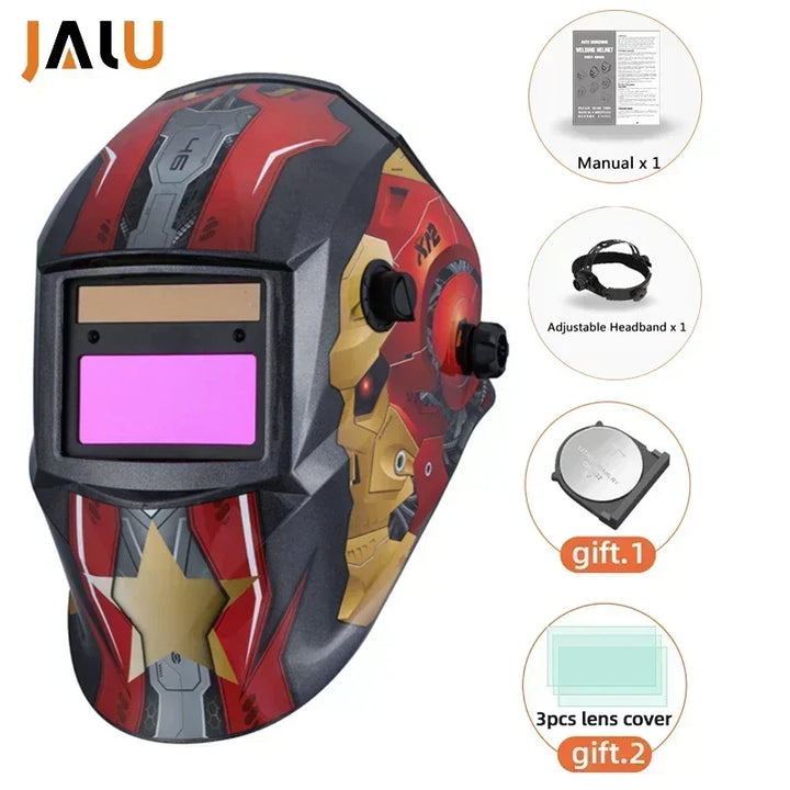 Helmet set beside grinder and safety goggles
