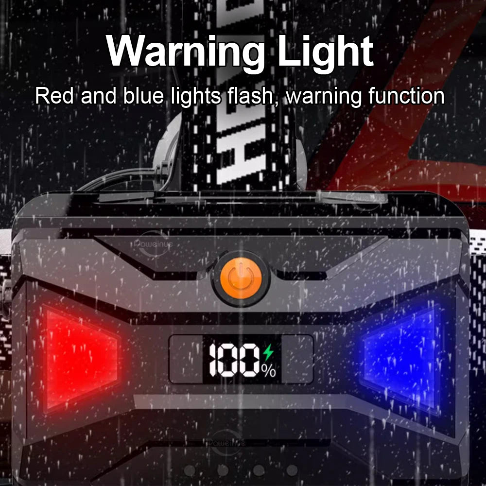 1000000Lm Powerful Headlamp 800W Led Sensor Head Flashlight Long Range Headlight 18650 Rechargeable Head Lantern Fishing Camping product image showing features or usage