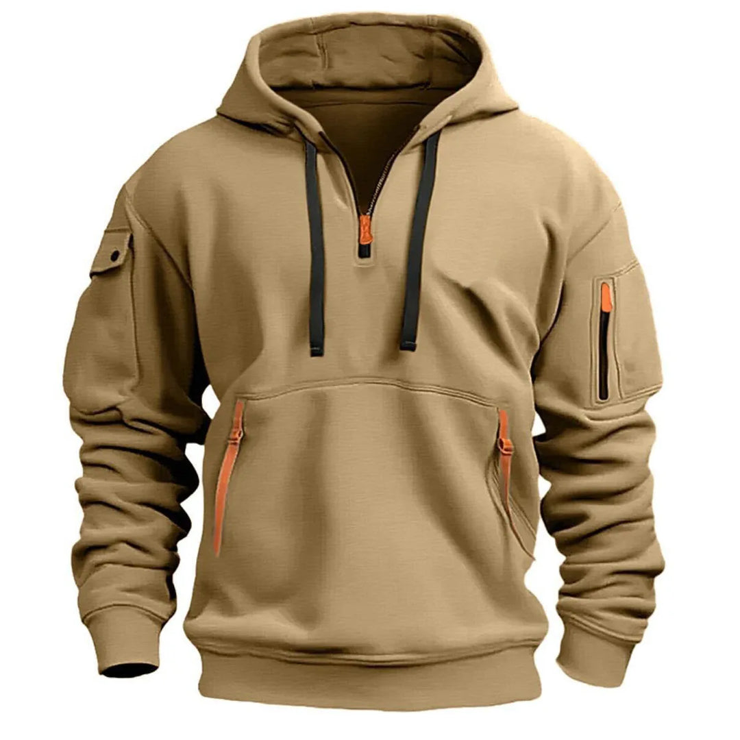 SmartGearPros Fleece-Lined Utility Hoodie – Multi-Pocket Zip Jacket for Everyday Warmth & Outdoor Comfort